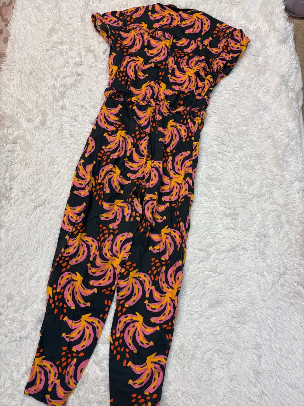 Mixed by Nasrin Banana Tropical Print Black Cotton Nana Jumpsuit - Picture 4 of 4